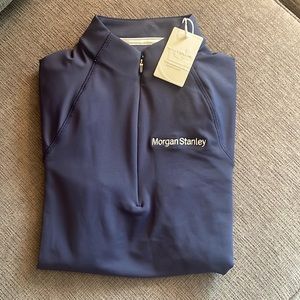PETER MILLAR NAVY QUATER ZIP GOLF/ATHLETIC JACKET PULLOVER ⛳️ NWT MORGAN STANLEY